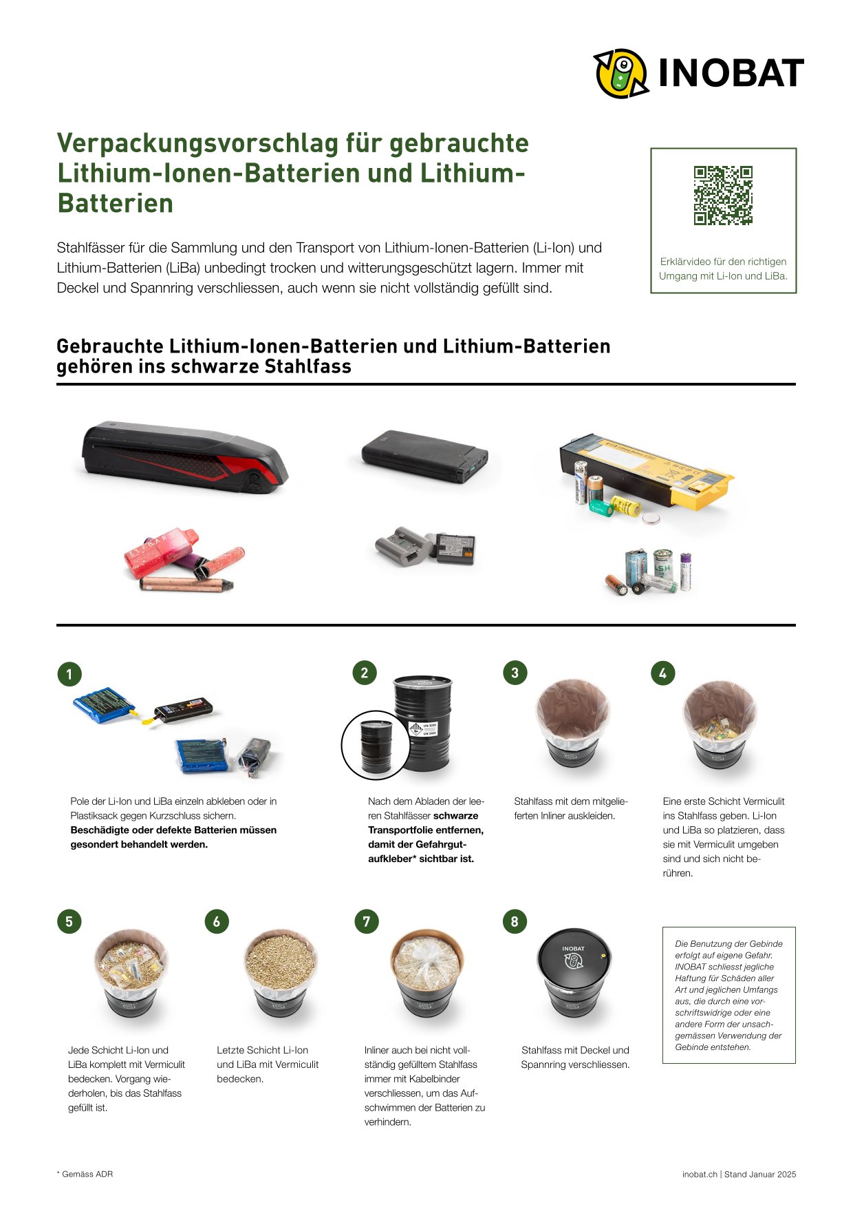 Informationen für Batteriesammlungen in Verkaufsstellen